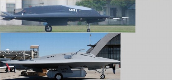 So sánh máy bay Lợi Kiếm Trung Quốc với máy bay tấn công không người lái hải quân X-47B Mỹ